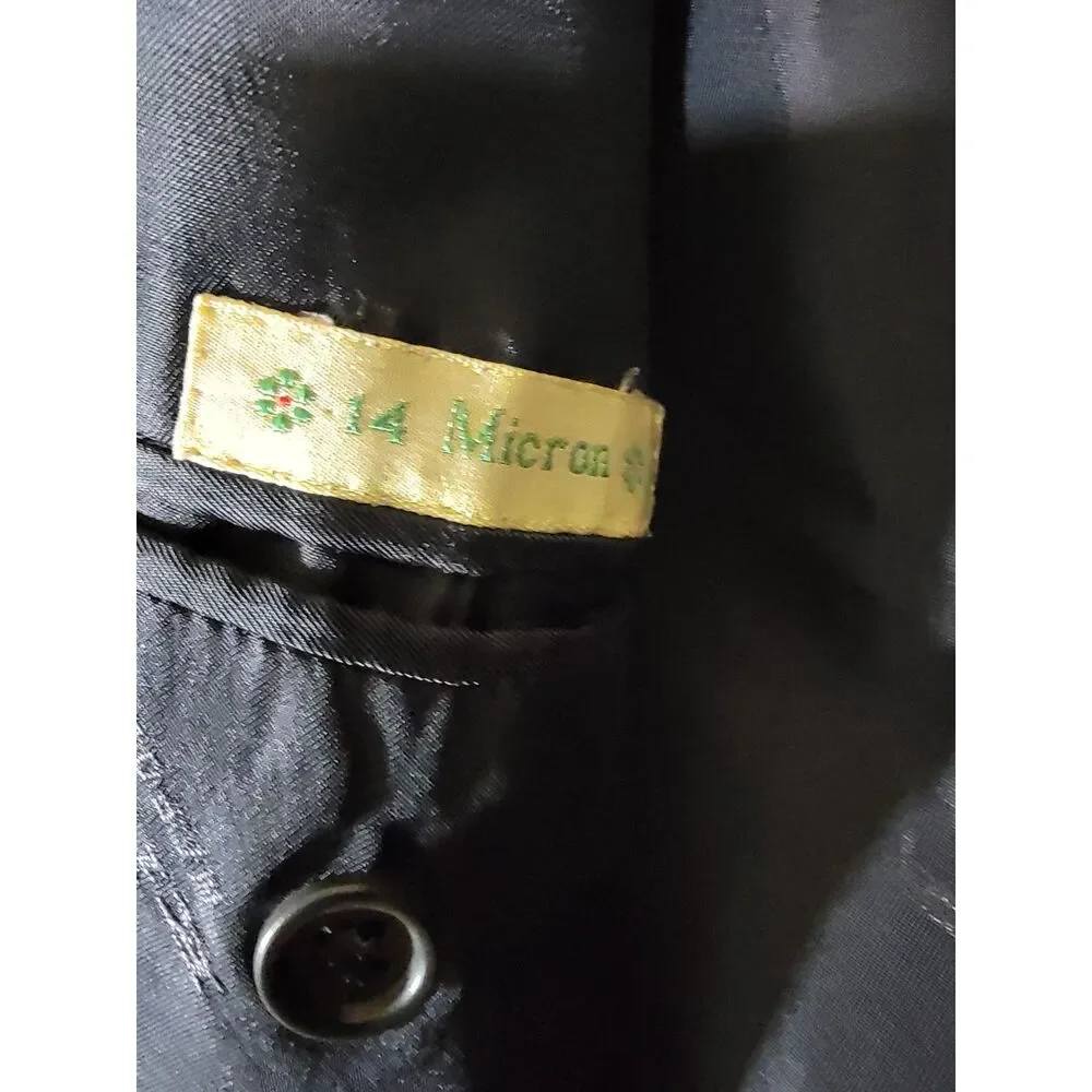 Kiton 14 Micron Super 180's Black Wool Suit Jacket Blazer Sport Coat - 50R